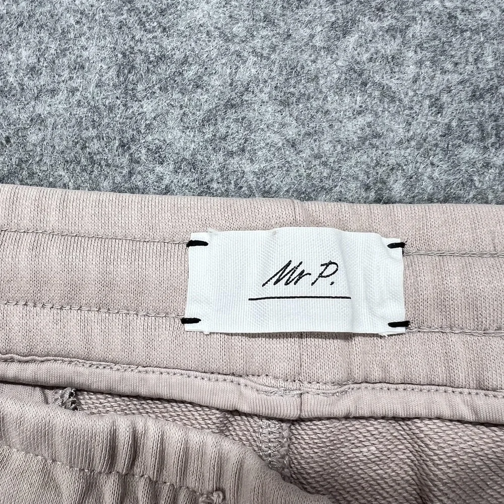 Mr Porter Sweat Shorts Mens Large Pink Organic Cotton Stripe Drawstring 7